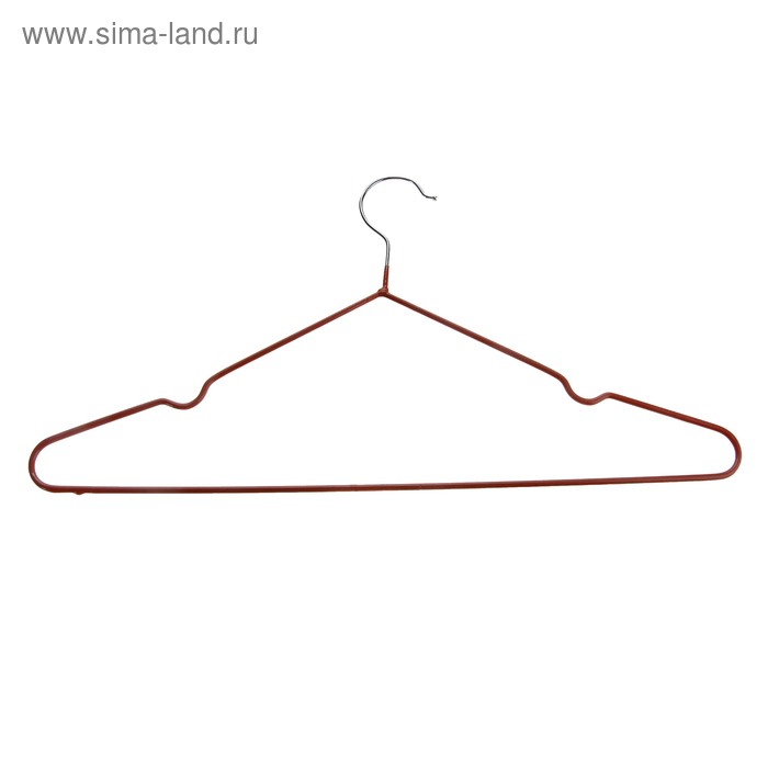 Плечики-вешалки для одежды Доляна, размер 40-44, антискользящее покрытие, цвет бронзовый - Фото 1