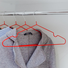 Плечики для одежды Доляна, размер 40-44, антискользящее покрытие, цвет красный - Фото 4