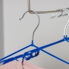 Вешалка-плечики для одежды Доляна, размер 40-44, антискользящее покрытие, цвет синий - Фото 2