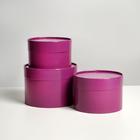 Набор шляпных коробок 3 в 1 фиолетовый, упаковка подарочная, 16 х 10, 14 х 9, 13 х 8,5 см - фото 318615910