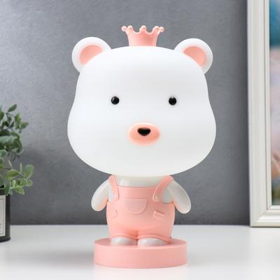 Настольная лампа "Мишка", 1х15Вт Е14, цвет розовый