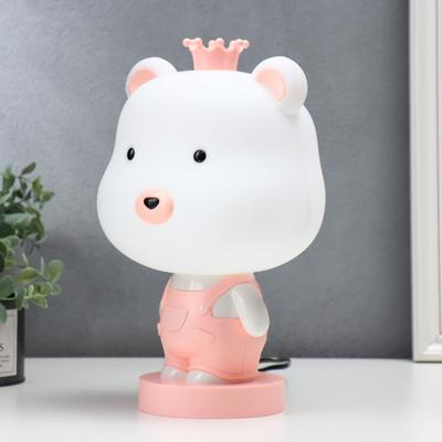 Настольная лампа "Мишка", 1х15Вт Е14, цвет розовый