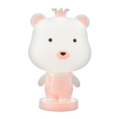 Настольная лампа "Мишка", 1х15Вт Е14, цвет розовый