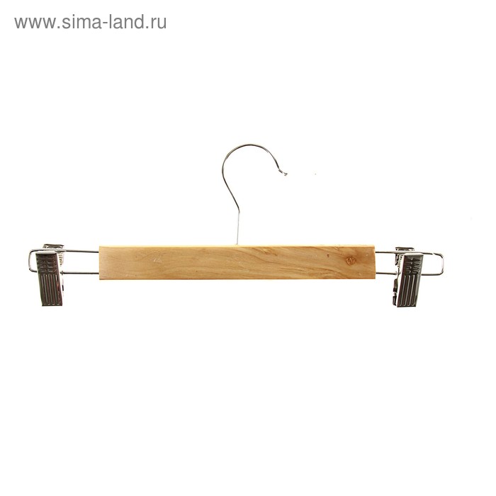 Плечики для брюк и юбок с прищепками, цвет светлого дерева - Фото 1