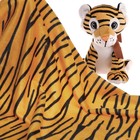 Лоскут для рукоделия, 53 × 53 см, мех тигровый бежевый на трикотажной основе - фото 3733603