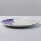 Блюдо керамическое для подачи «Мрамор», бело-синяя, 27 см, цвет белый - Фото 5