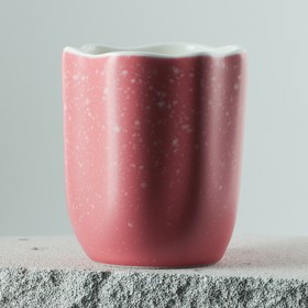 Кружка керамическая неровный край «Розовая», 350 мл, цвет розовый
