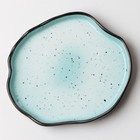 Тарелка керамическая неровный край «Синяя», 17 см, цвет синий - Фото 3
