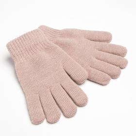 Перчатки женские двухслойные MINAKU однотонные, размер 6,5, цвет бежевый (комплект 2 шт)