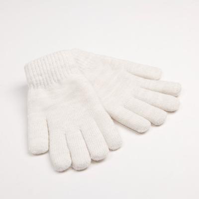 Перчатки женские двухслойные MINAKU однотонные, размер 6.5, белые