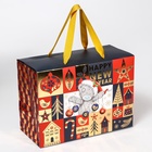 Пакет-коробка новогодний Happy new year, 28×20×13 см, Me To You - Фото 2