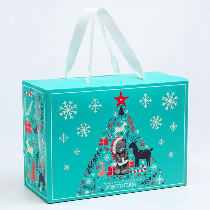 Пакет-коробка подарочная «Счастливого Нового года», 28×20×13 см, Me To You