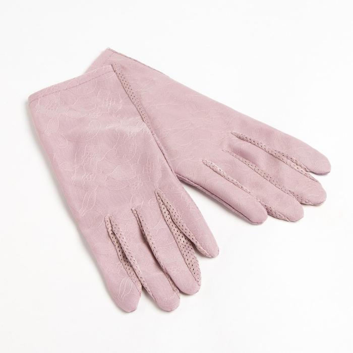 Перчатки женские MINAKU однотонные, 24 см, цв.светло-фиолетовый - Фото 1