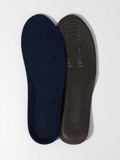 Стельки для обуви, универсальные, спортивные, р-р RU до 43 (р-р Пр-ля до 44), 27,5 см, пара, цвет тёмно-синий