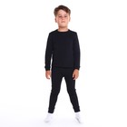 Термобельё детское (лонгслив, брюки), цвет чёрный, рост 128 см - фото 9387308