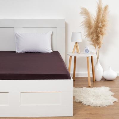 Простыня на резинке евро KUPU-KUPU, 200×200+20 см, шоколад, трикотаж