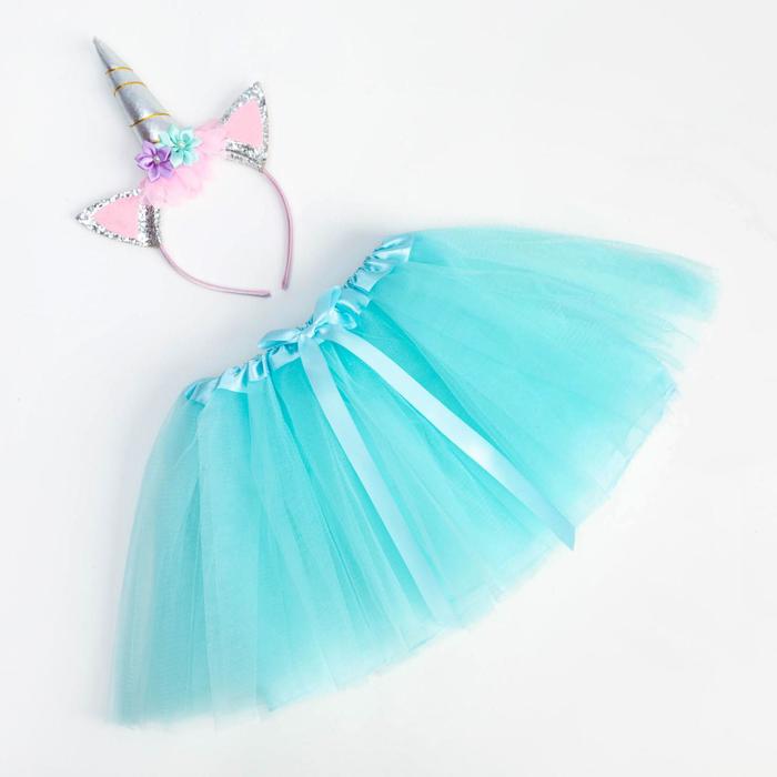 Набор для фотосессии (юбка, ободок), KAFTAN «Единорог», бирюзовый, рост 86-104 см