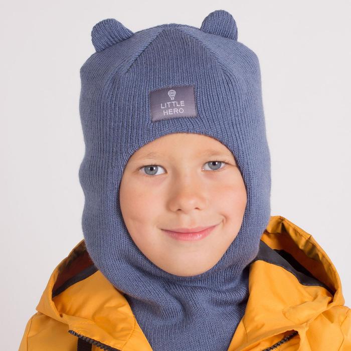 Шапка-шлем для мальчика, цвет индиго, размер 42-46 - Фото 1