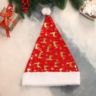 Колпак новогодний «Олени и снежинки» 29×40 см, красный - Фото 3