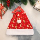 Колпак новогодний «Олени и снежинки» 29×40 см, красный - Фото 4