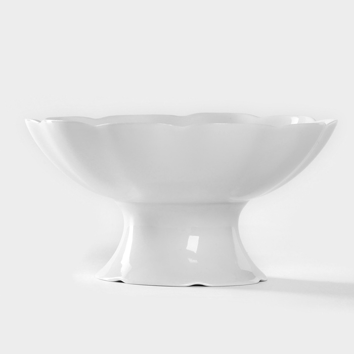 Конфетница Добрушский завод «Бельё», фарфор, 300 мл, h=15.2 см, белая - Фото 1