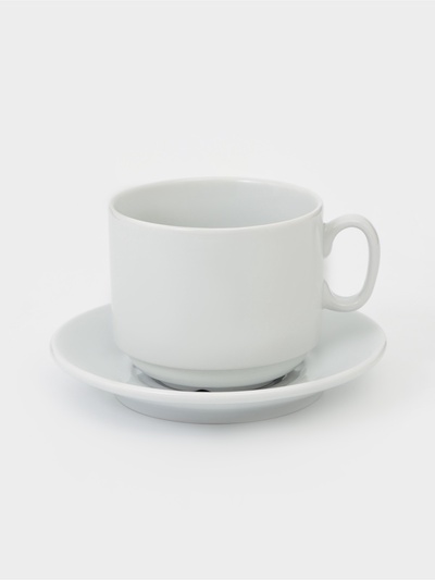 Чайная пара «Бельё», 2 предмета: чашка 280 мл, блюдце, фарфор, белая