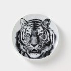 Тарелка фарфоровая «Тигр», d=20 см, белая - фото 318616659