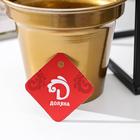 Кашпо для цветов на подставке Доляна «Касель», 16×16×21,5 см, цвет чёрный, золото - фото 24616361