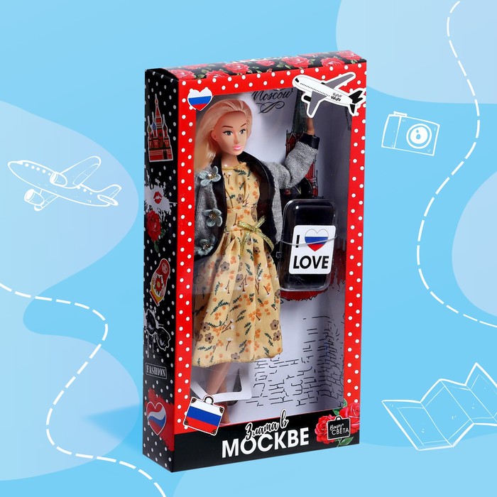 Кукла-модель шарнирная «Злата в Москве» с аксессуарами, серия Вокруг света - фото 1907294083