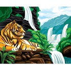 Алмазная мозаика с частичным заполнением на холсте «Тигр у водопада», 40 х 50 см - Фото 3