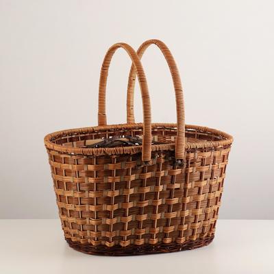 Корзина плетёная для хранения «Пикник», 40×29×24 см, ручка h=19 см, лоза