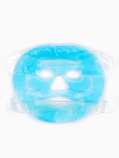 Маска для лица гидрогелевая, охлаждающая/согревающая, 22.5×19.5 см, синяя