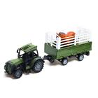 Трактор радиоуправляемый «Фермер», с прицепом и животным, работает от батареек, МИКС - фото 24711402
