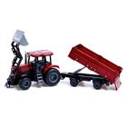 Трактор инерционный «Фермер» с прицепом и сменными ковшами, цвет бордовый - фото 6469201
