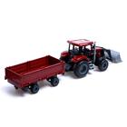Трактор инерционный «Фермер» с прицепом и сменными ковшами, цвет бордовый - фото 6469202