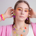 Силиконовый браслет «На чиле» женский, цвет жёлто-белый, 18 см - Фото 3