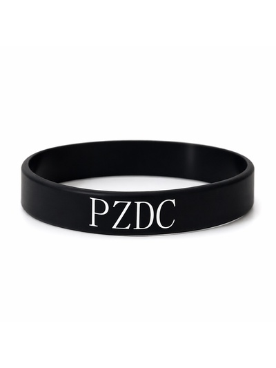 Силиконовый браслет «PZDC» стандарт, цвет чёрный, 20 см