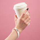 Силиконовый браслет «Изи» стандарт, цвет белый, 20 см - Фото 3