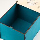 Подарочная коробка деревянная "С Новым Годом" зеленый кеталь 14,9х17,8х13,2 см - Фото 3