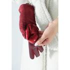 Перчатки женские, безразмерные, без утеплителя, цвет бордовый - Фото 3