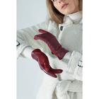 Перчатки женские, безразмерные, без утеплителя, цвет бордовый - Фото 2