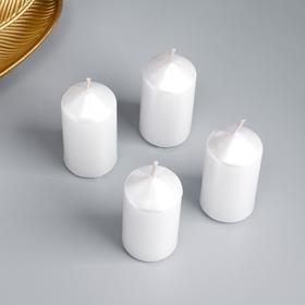 Набор свечей-цилиндров, 3,8х7 см, 4 штуки, перламутровые металлик