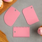 Шпатель кондитерский «Создаю праздник», набор 3 шт., 11.5×8 см, 11.2×6.5 см, 10×7 см - Фото 2