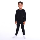 Термобельё детское (лонгслив, брюки), цвет чёрный, рост 104 см - фото 9389366