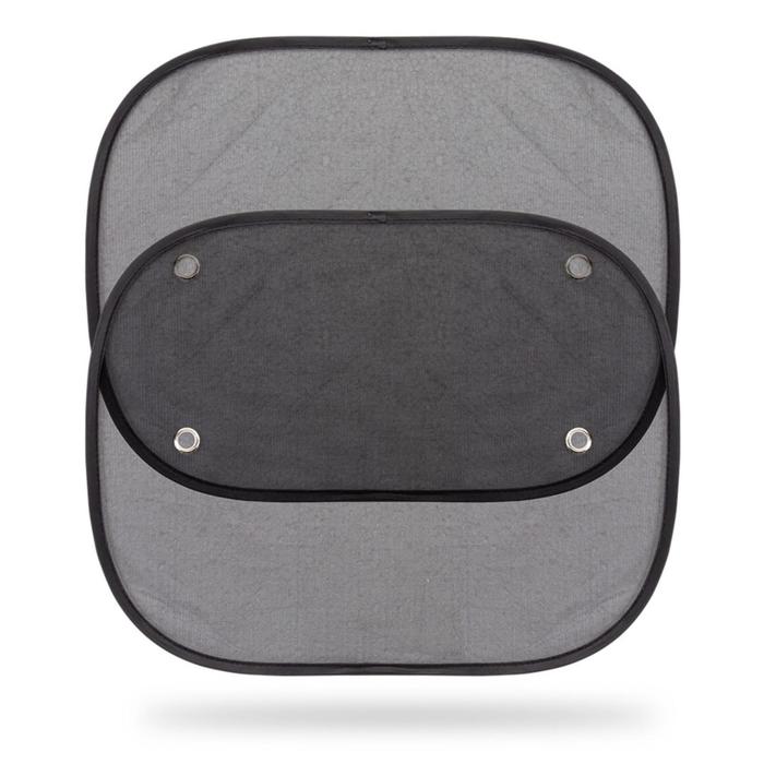 Шторки солнцезащитные на боковые стекла, сетчатый полиэстер, чёрные, 44×38 см, комплект 2 шт. - Фото 1