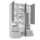 Шкаф трехсекционный Polini kids Mirum 2335, белый-серый, белый - Фото 2