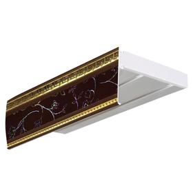 

Карниз «Эконом+» в сборе 2-х рядный, цвет «Антик» инкрустация бордо, 300 см