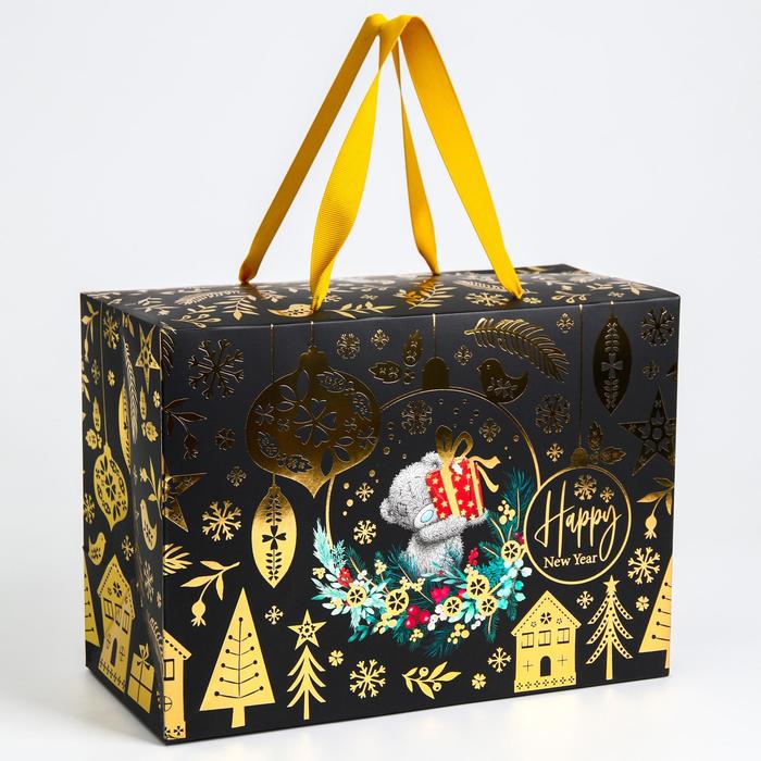 Пакет-коробка подарочная Happy new year, 28×20×13 см, Me To You