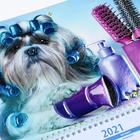 Календарь квартальный, трио "Собака модница" тиснение фольгой, 31х69 см, 2022 год - Фото 4
