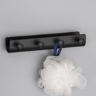 Вешалка настенная «Став», 4 крючка, 22×4×7 см, чёрная - Фото 2